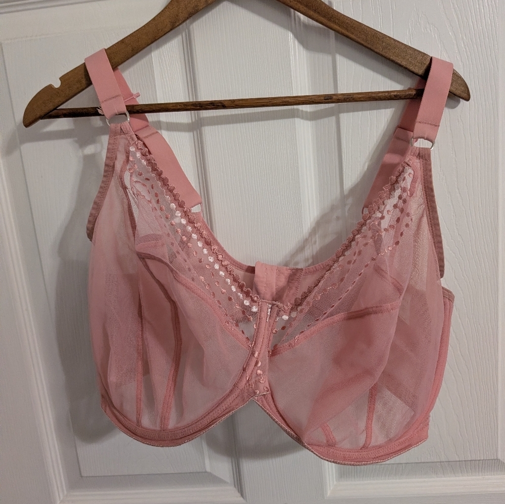 Elomi Womens Bra Pink Lace Matilda Plunge Size 40L